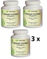 HCY Vitality Homocystein Vitality+ (snižovací) s Betainem - 3 x 120 tobolek