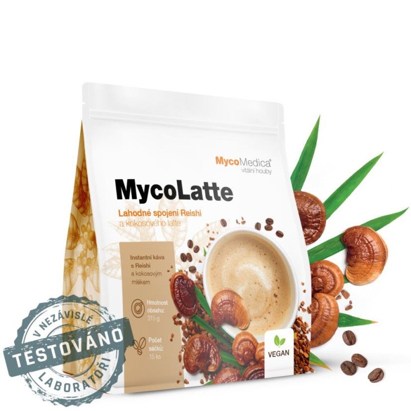 MycoMedica Mycolatte - Coffee 1000 mg Reishi + Arabica + coconut milk - 15 servings (200 ml each)