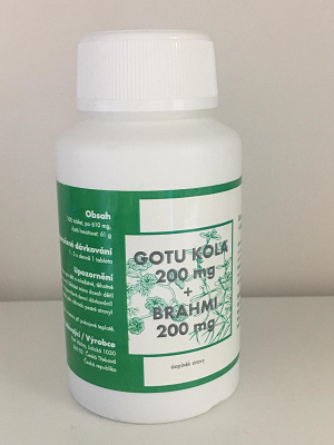 Gotu Kola 200 mg + Brahmi (Bacopa) 200 mg -  100 tbl. 3 + 1 Zdarma 400 tablet