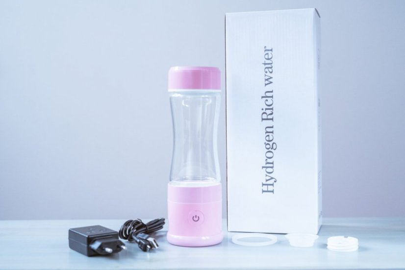 Generátor molekulárního vodíku LAZENA HB-P-H04M - růžová, Ionizační láhev 250 ml  (lze dokoupit láhev 300 i 400 ml samostatně)