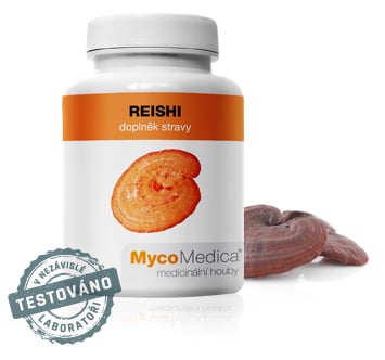 MycoMedica Reishi 90 kapslí - 30% koncentrace polysacharidů