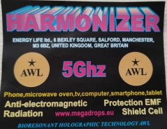 Harmonizér elektromagnetického smogu - nálepka - mobil, wifi...