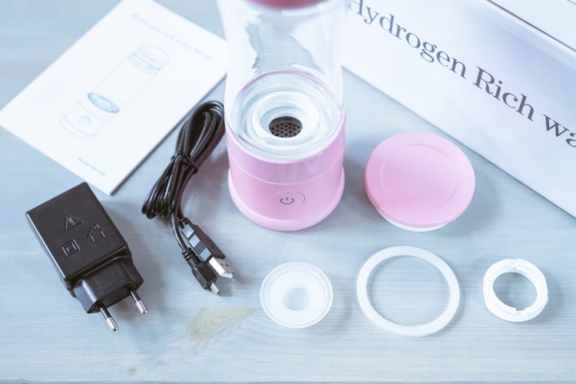 Generátor molekulárního vodíku LAZENA HB-P-H04M - růžová, Ionizační láhev 250 ml  (lze dokoupit láhev 300 i 400 ml samostatně)